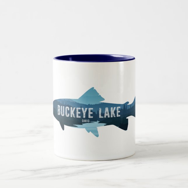 Tasse 2 Couleurs Buckeye Lake Ohio Poisson (Centre)