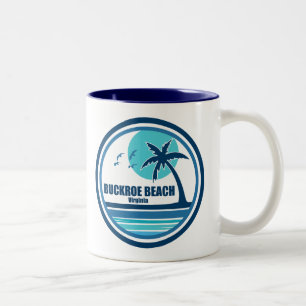 Tasse 2 Couleurs Buckroe Beach Virginia Palm Tree Birds