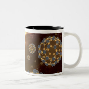 Tasse 2 Couleurs Buckyballs flottant dans l'espace interstellaire