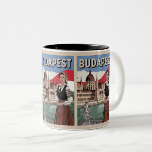 Tasse 2 Couleurs budapest hongrie vintage femme locale Cadeaux
