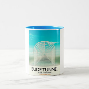 Tasse 2 Couleurs Bude Tunnel, Cornouwall Parodie affiche Voyage