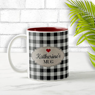 Tasse 2 Couleurs Buffalo Check Rustic Country Personalized