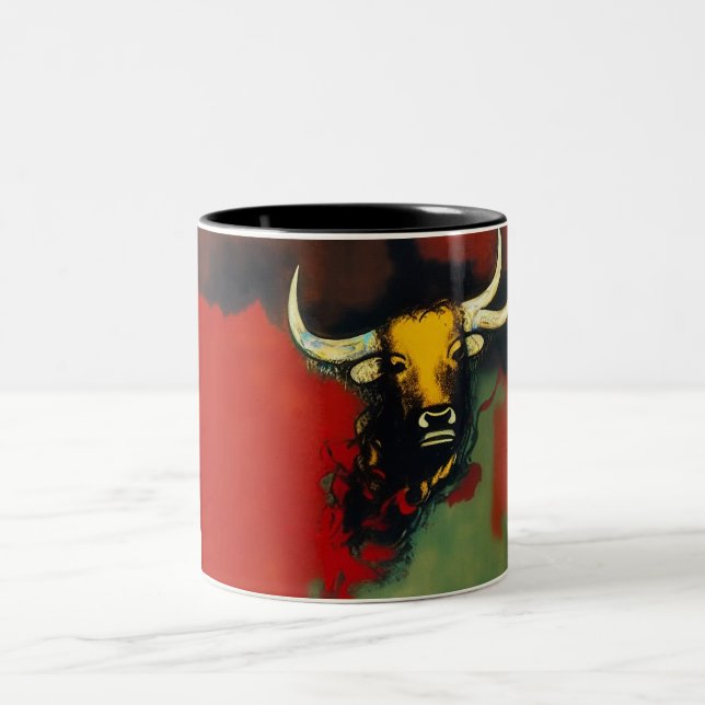 Tasse 2 Couleurs Bull à 3 cornes (Centre)
