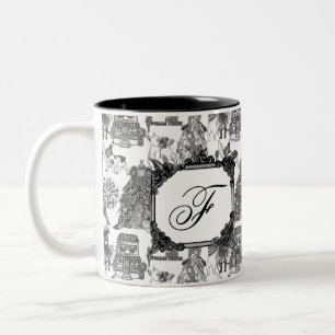 Tasse 2 Couleurs BULLDOG FRANÇAIS Toile noire avec Monogramme