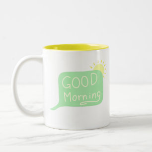 Tasse 2 Couleurs Bulle de discours Bonne matinée Soleil