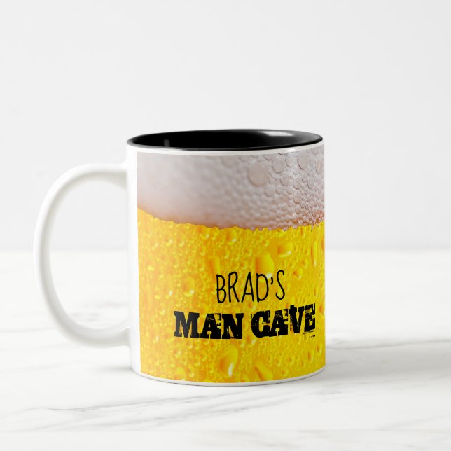 Tasse 2 Couleurs Bulles de bière et la Froth Funny Man Cave (Gauche)