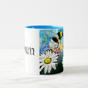 Tasse 2 Couleurs Bumblebee Whimsical Queen Bee dans la peinture des