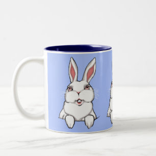 Tasse 2 Couleurs Bunny Rabbit Coupe de café de lapin bleu Coupe de