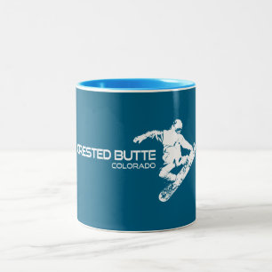 Tasse 2 Couleurs Butte à crête Colorado Snowboarder