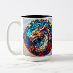 Tasse 2 Couleurs Buveur gaucher de dragon en verre coloré