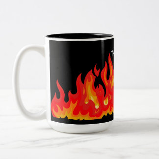 Tasse 2 Couleurs "Ça va" (blanc + feu et flammes)
