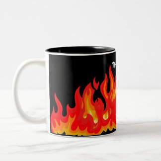 Tasse 2 Couleurs "Ça va" (blanc + feu et flammes)