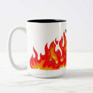 Tasse 2 Couleurs "Ça va" (noir + feu et flammes)