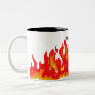 Tasse 2 Couleurs "Ça va" (noir + feu et flammes)