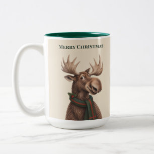 Tasse 2 Couleurs Cabane de Noël fantaisiste pour rennes de Noël