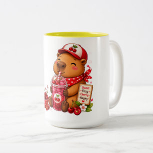 Tasse 2 Couleurs Cabiaïa au Lait de Fraise Cabiaïa Mignonne Kawai