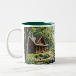 Tasse 2 Couleurs Cabine dans les bois