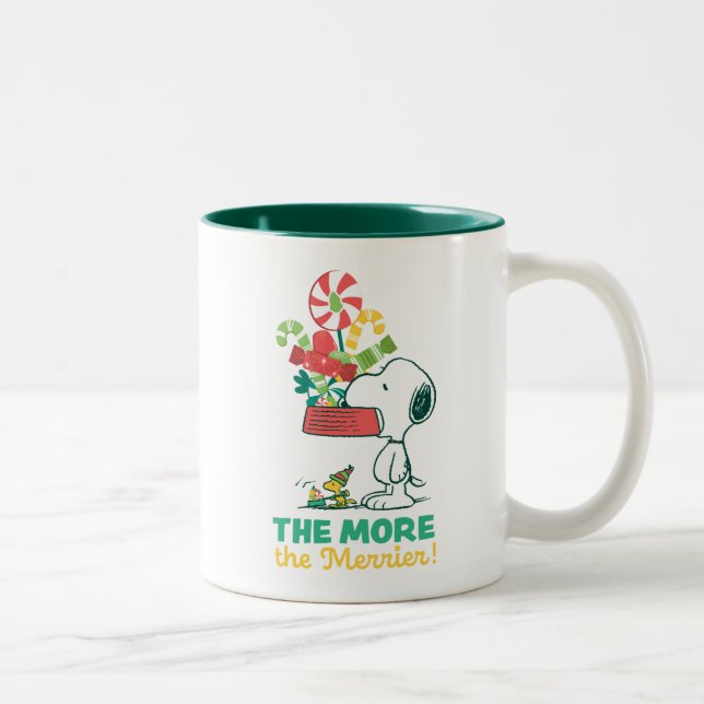 Tasse 2 Couleurs cacahuètes | Plus Le Merrier Est Merrier (Droit)