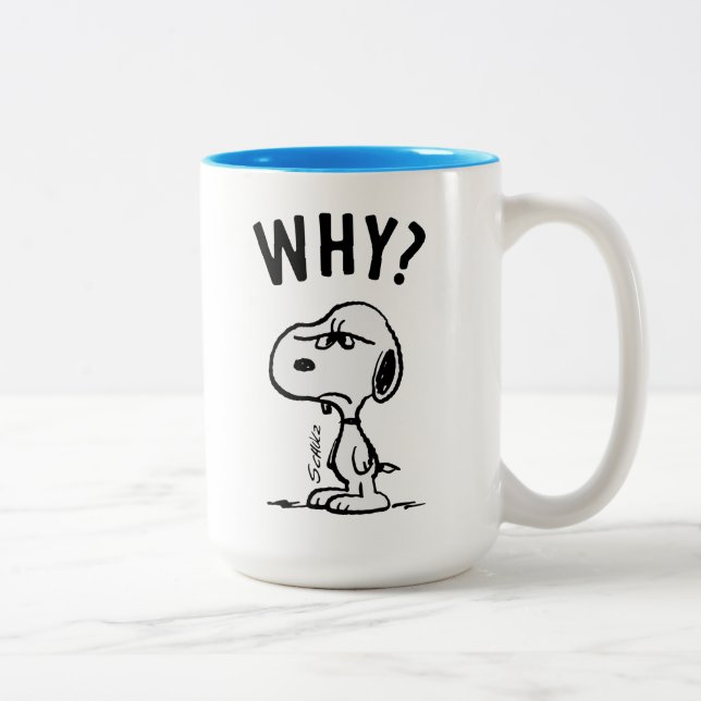 Tasse 2 Couleurs cacahuètes | Snoopy Se Demande Pourquoi ? (Droit)