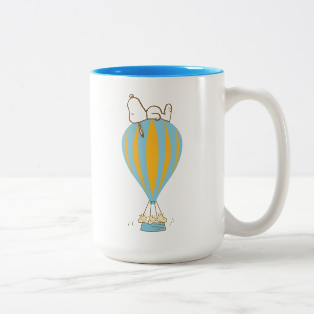 Tasse 2 Couleurs cacahuètes | Snoopy & Woodstock Hot Air Balloon (Droit)