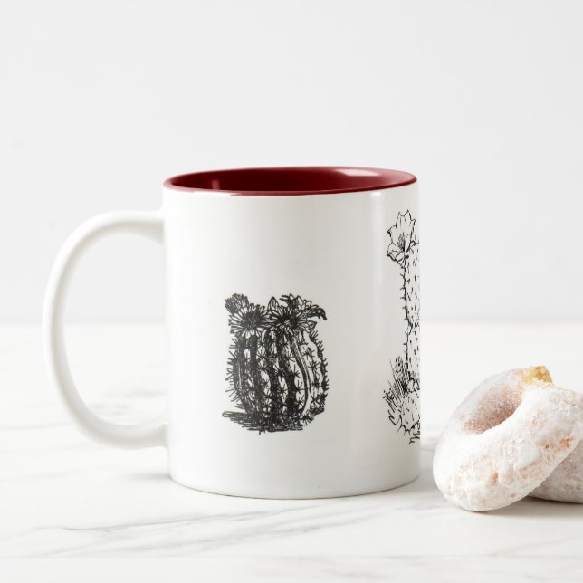 Tasse 2 Couleurs Cactus (Avec donut)