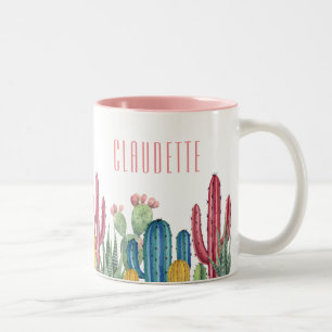 Tasse 2 Couleurs Cactus colorés  Thème du désert
