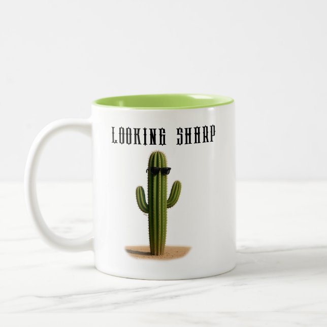 Tasse 2 Couleurs Cactus en Lunettes de Soleil Regardant Sharp - ELG (Gauche)