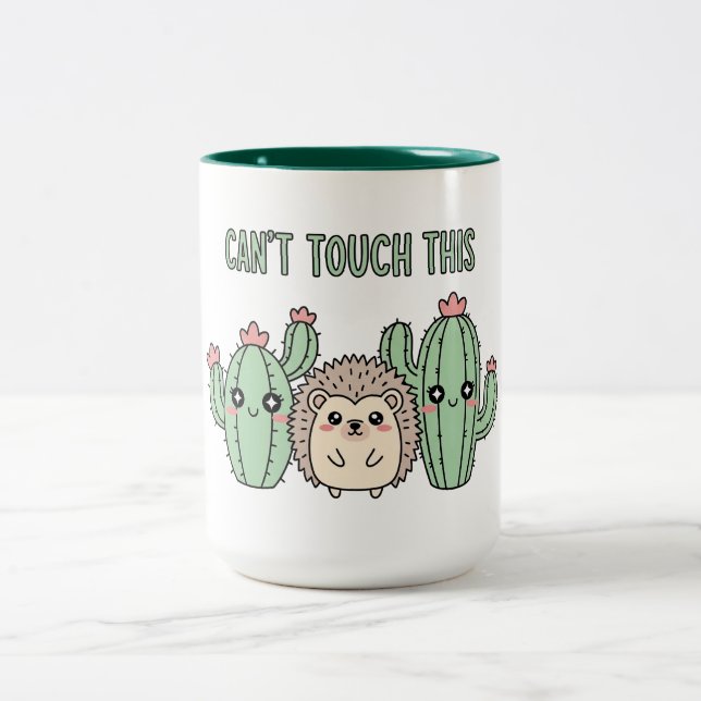 Tasse 2 Couleurs Cactus et Hérisson Drôles (Centre)