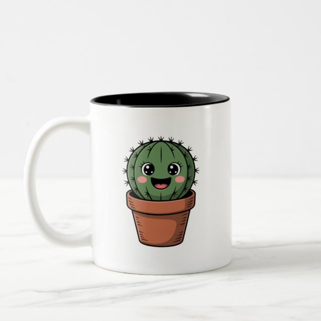 Tasse 2 Couleurs Cactus Mignon (Gauche)