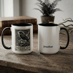 Tasse 2 Couleurs Cadeau Amant Corbeau Gothique Humour Introverti Ar