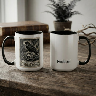 Tasse 2 Couleurs Cadeau Amant Corbeau Gothique Humour Introverti Ar