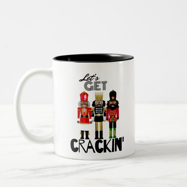 Tasse 2 Couleurs Cadeau "Crackin" de Black Nutcracker (Gauche)