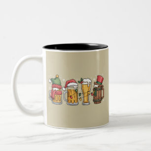Tasse 2 Couleurs Cadeau d'amant de bière de Noël Esprit de fête 