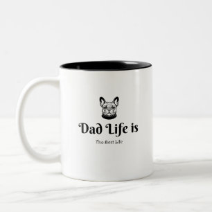 Tasse 2 Couleurs Cadeau d'anniversaire de papa chien pour papa, Vie