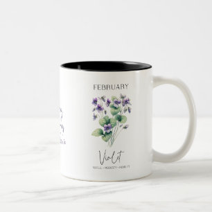 Tasse 2 Couleurs Cadeau d'anniversaire Fleur de naissance de févrie