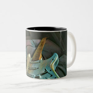 Tasse 2 Couleurs cadeau d'anniversaire guitariste vintage