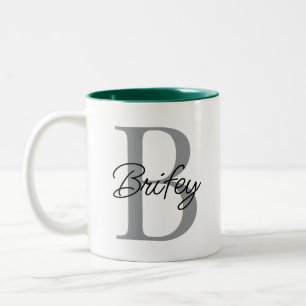 Tasse 2 Couleurs Cadeau d'anniversaire personnalisé Initiale et nom