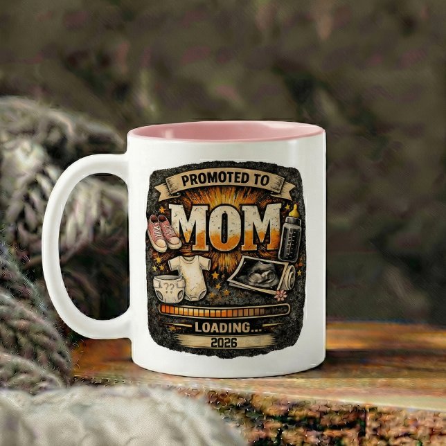 Tasse 2 Couleurs Cadeau d'annonce de grossesse pour maman (Pregnancy Announcement Gift for Mom Two-Tone Coffee Mug)