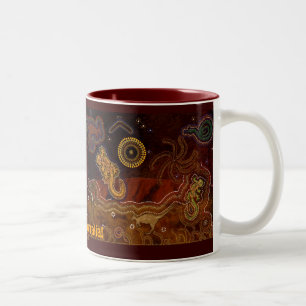 Tasse 2 Couleurs Cadeau d'art aborigène australien