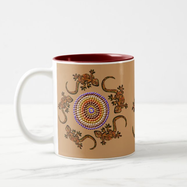 Tasse 2 Couleurs Cadeau d'art aborigène australien (Gauche)