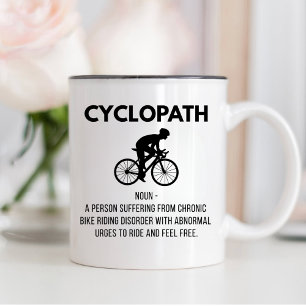 Tasse 2 Couleurs Cadeau de définition de Cycopath, papa cycliste en