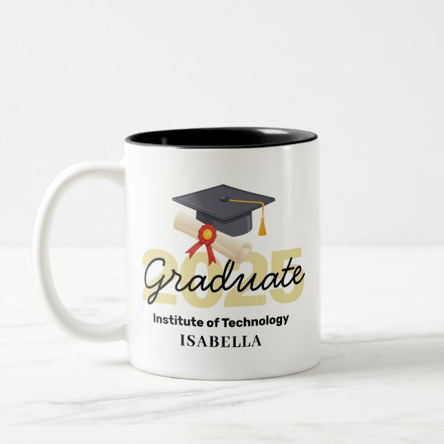 Tasse 2 Couleurs Cadeau de graduation personnalisée - Classe de 202 (Gauche)