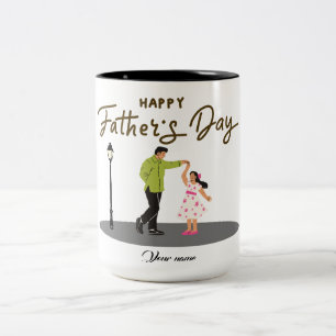 Tasse 2 Couleurs Cadeau de la Fête des Pères pour Papa Photo & No
