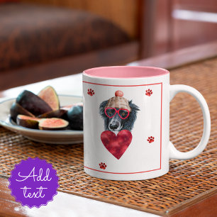 Tasse 2 Couleurs Cadeau de la Saint-Valentin Chien Border Collie He