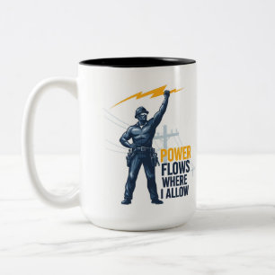 Tasse 2 Couleurs Cadeau de Maître Électricien - Foudre Héroïque