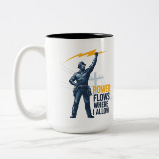Tasse 2 Couleurs Cadeau de Maître Électricien - Foudre Héroïque