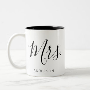 Tasse 2 Couleurs Cadeau de mariage 'Mme' personnalisé avec le nouve