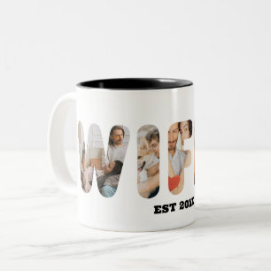Tasse 2 Couleurs Cadeau de mariage personnalisé avec mot personnali