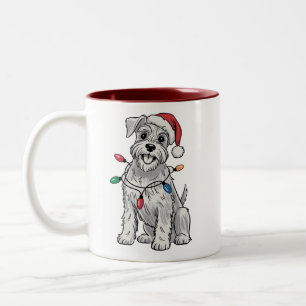Tasse 2 Couleurs Cadeau de Noël pour amateur de Miniature Schnauzer