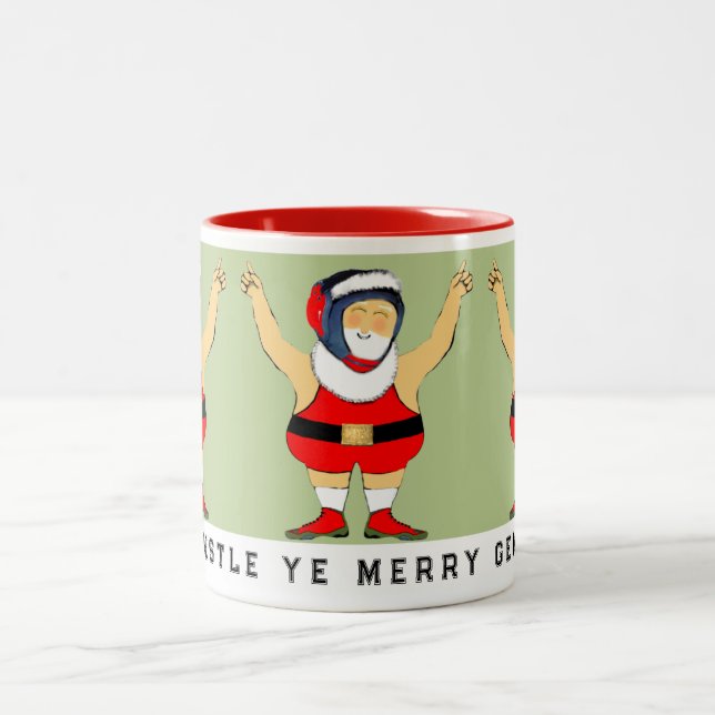 Tasse 2 Couleurs Cadeau de Noël pour lutteur de catch (Centre)
